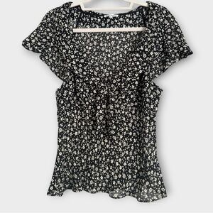 EUC Reformation Black and White Floral Blouse | XL